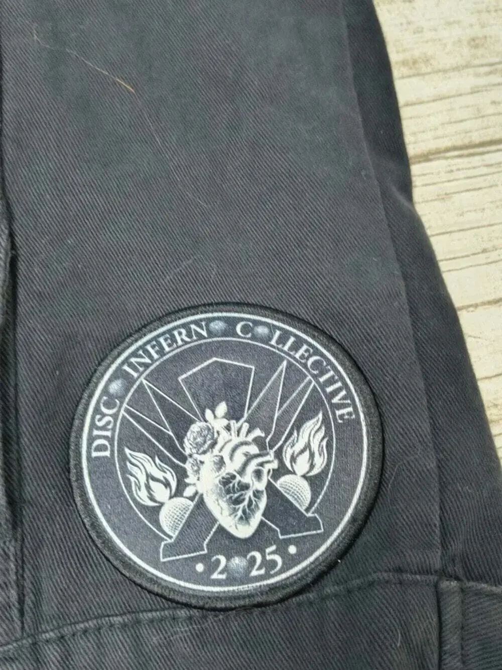 Custom Burning Man Festival Battle Vest Denim Sleeveless Jacket Patches Pins